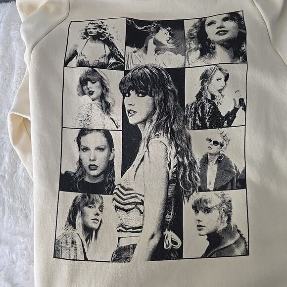 Taylor Swift The Eras Tour Beige Hoodie Graphic Print Adult Large Oversized - Picture 6 of 9